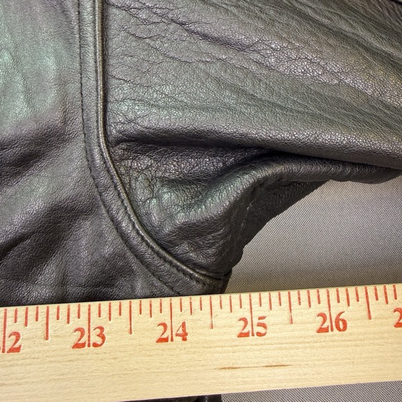 Vtg. Phase 2 Jacket Men's XL Black Leather Bomber Zip Pockets Flight Biker - Picture 13 of 15